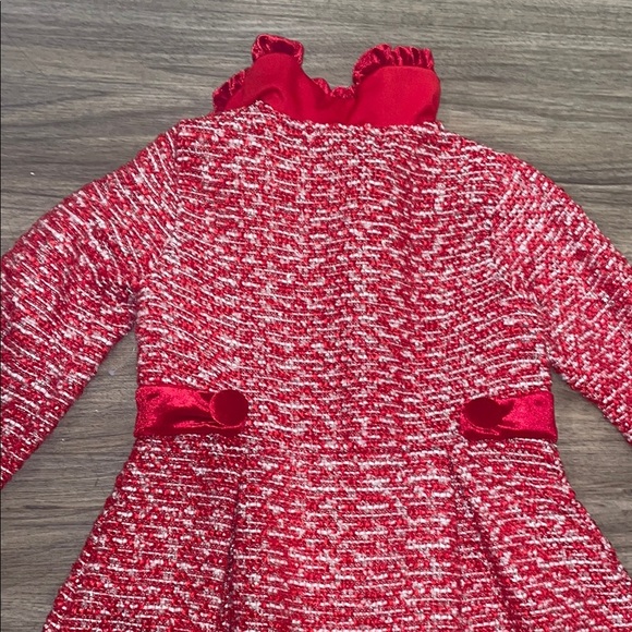 Red Tweed Coat with Velvet Accents - Picture 5 of 8